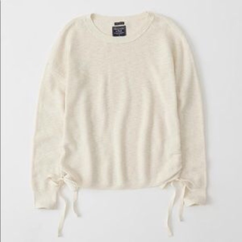Abercrombie & Fitch Side Ruched Crew Sweater